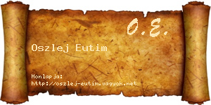 Oszlej Eutim névjegykártya